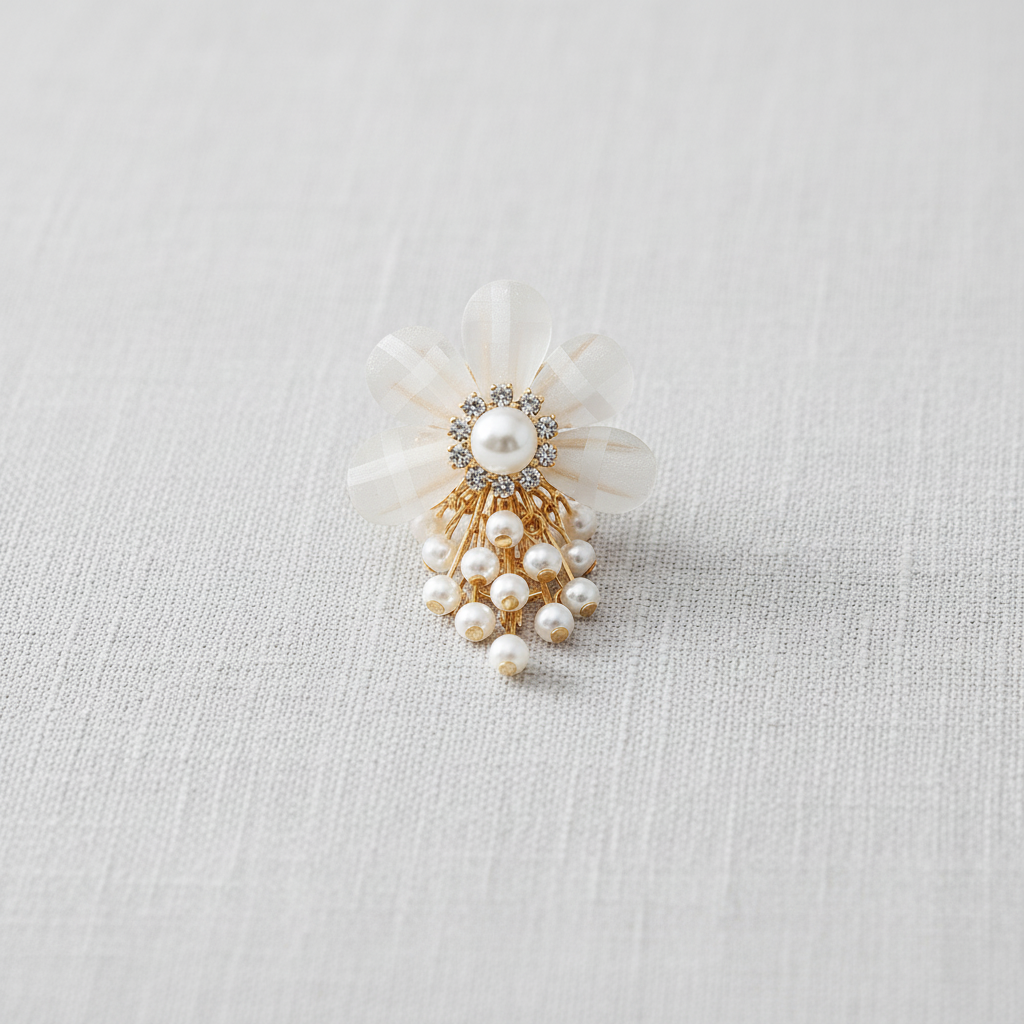 Acrylic Flower Pearl Drop Earrings