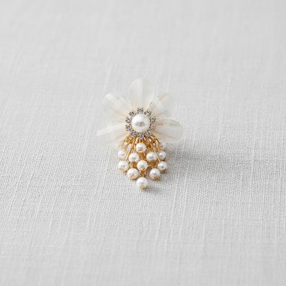 Acrylic Flower Pearl Drop Earrings