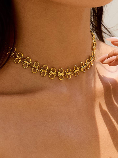 FM Ritza Patterned Choker - 18K Gold Plated