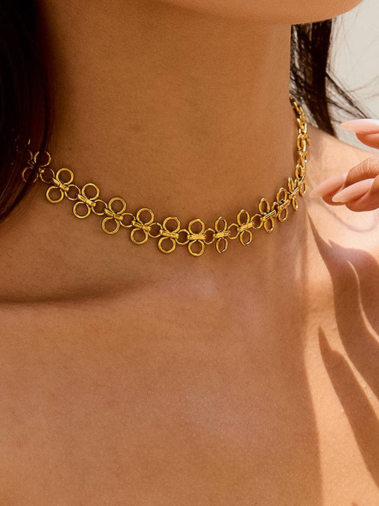 FM Ritza Patterned Choker - 18K Gold Plated