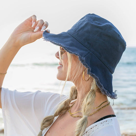 AC Frayed Edge Canvas Bucket Hat