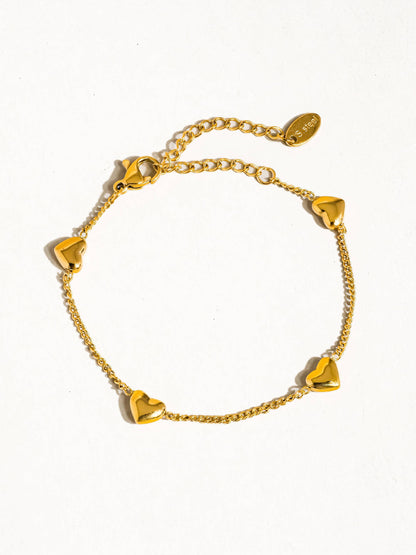 FMAIQ Vivre Petite Heart Bracelet - 18K Gold Plated
