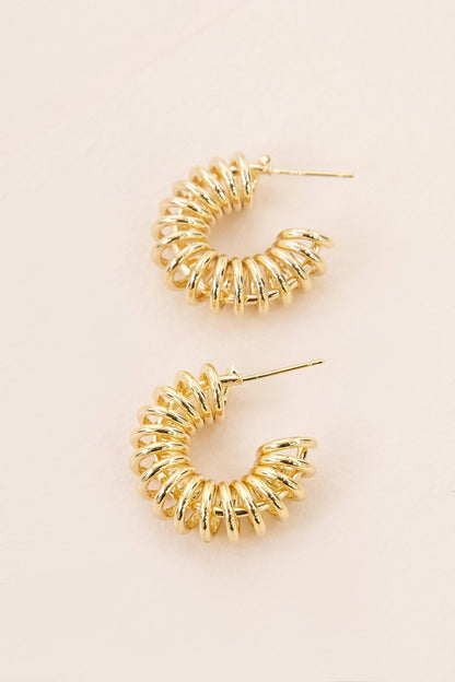 Lovoda Coiled Hoop Earrings - 10K Gold Plated