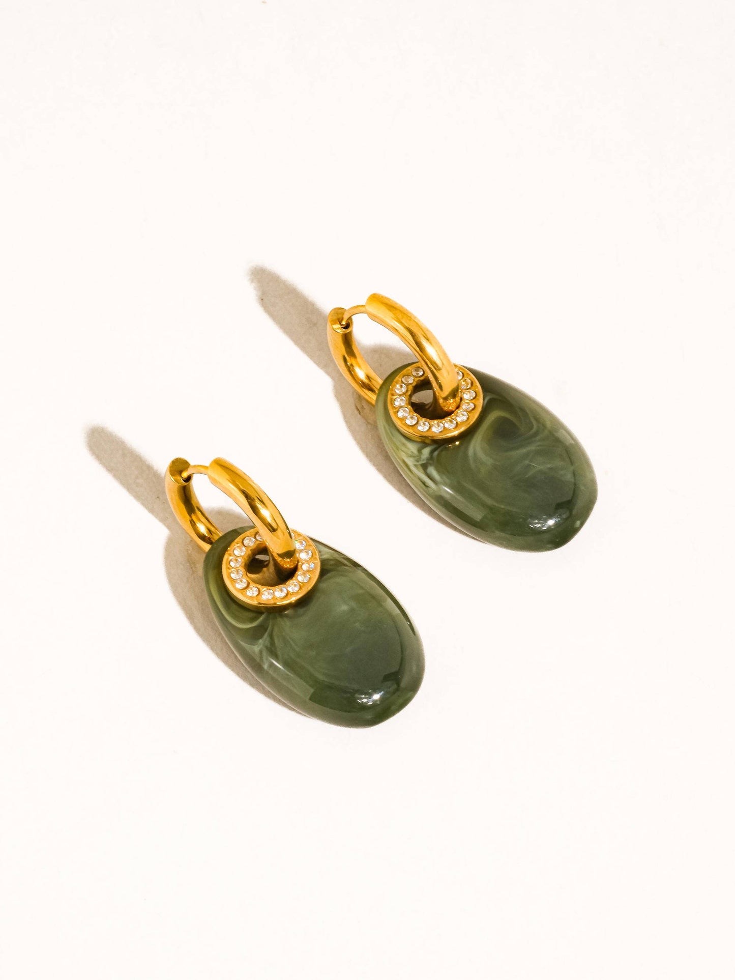 FM Canari Resin Hoop Earrings - 18K Gold Plated