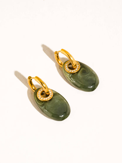FM Canari Resin Hoop Earrings - 18K Gold Plated
