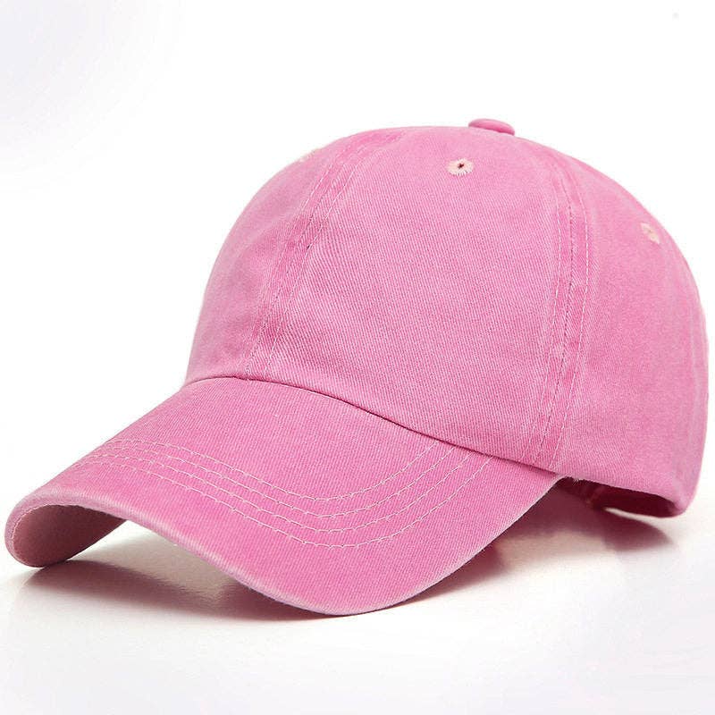 Washed Baseball Cap Blank Hat Four-Stitch Brim