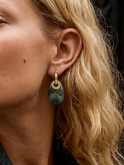 FM Canari Resin Hoop Earrings - 18K Gold Plated
