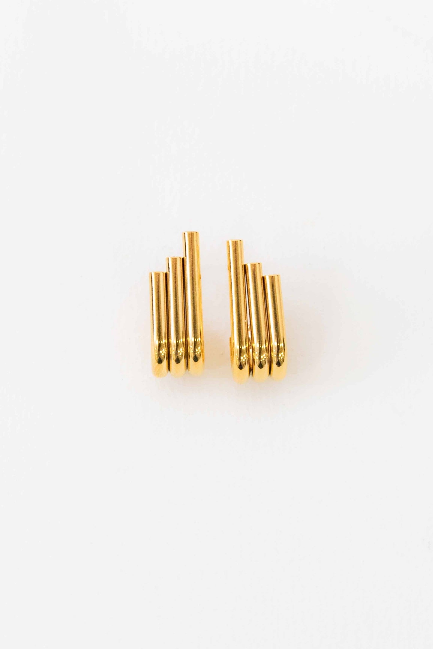 Lovoda Pipes Stud Earrings - 14K Gold Plated