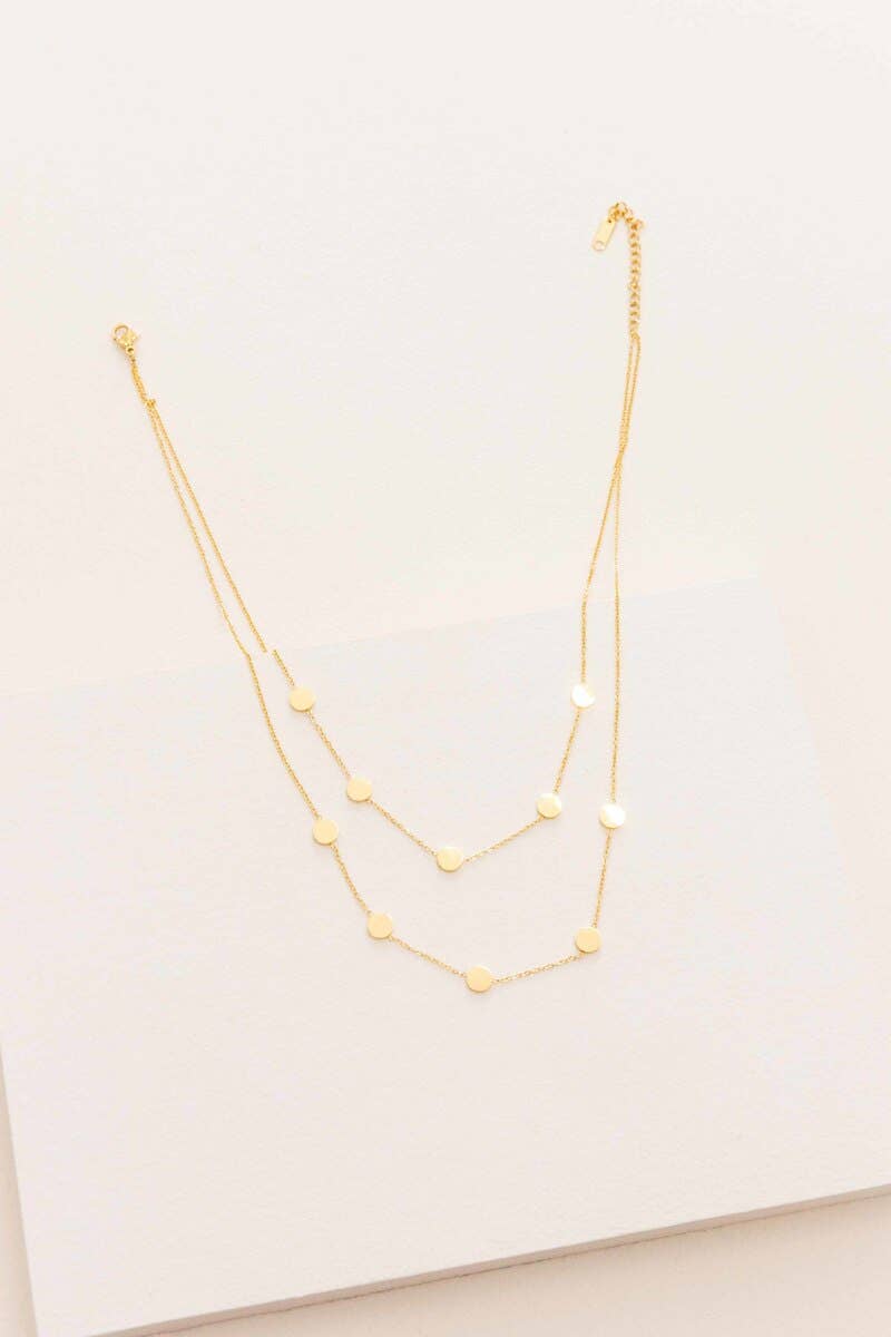Lovoda Party Favors Double Layered Necklace - 14K Gold Plated