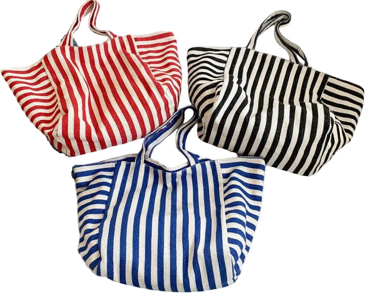 Emberloom Stripe Print Reversible Canvas Tote Bag