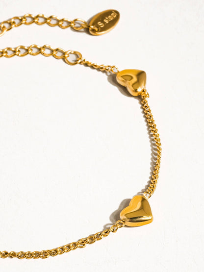 FMAIQ Vivre Petite Heart Bracelet - 18K Gold Plated