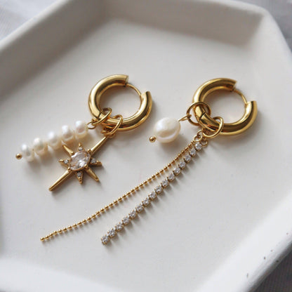 Jessa Lucia Dangle Charm Hoops - Gold