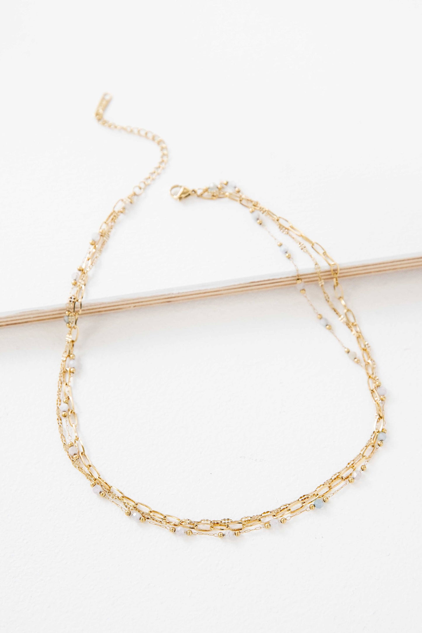 Lovoda Plata Beaded Layered Necklace - 14K Gold Plated