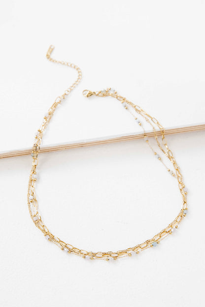Lovoda Plata Beaded Layered Necklace - 14K Gold Plated