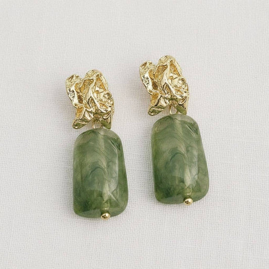 Artful Square Vintage Drop Earrings