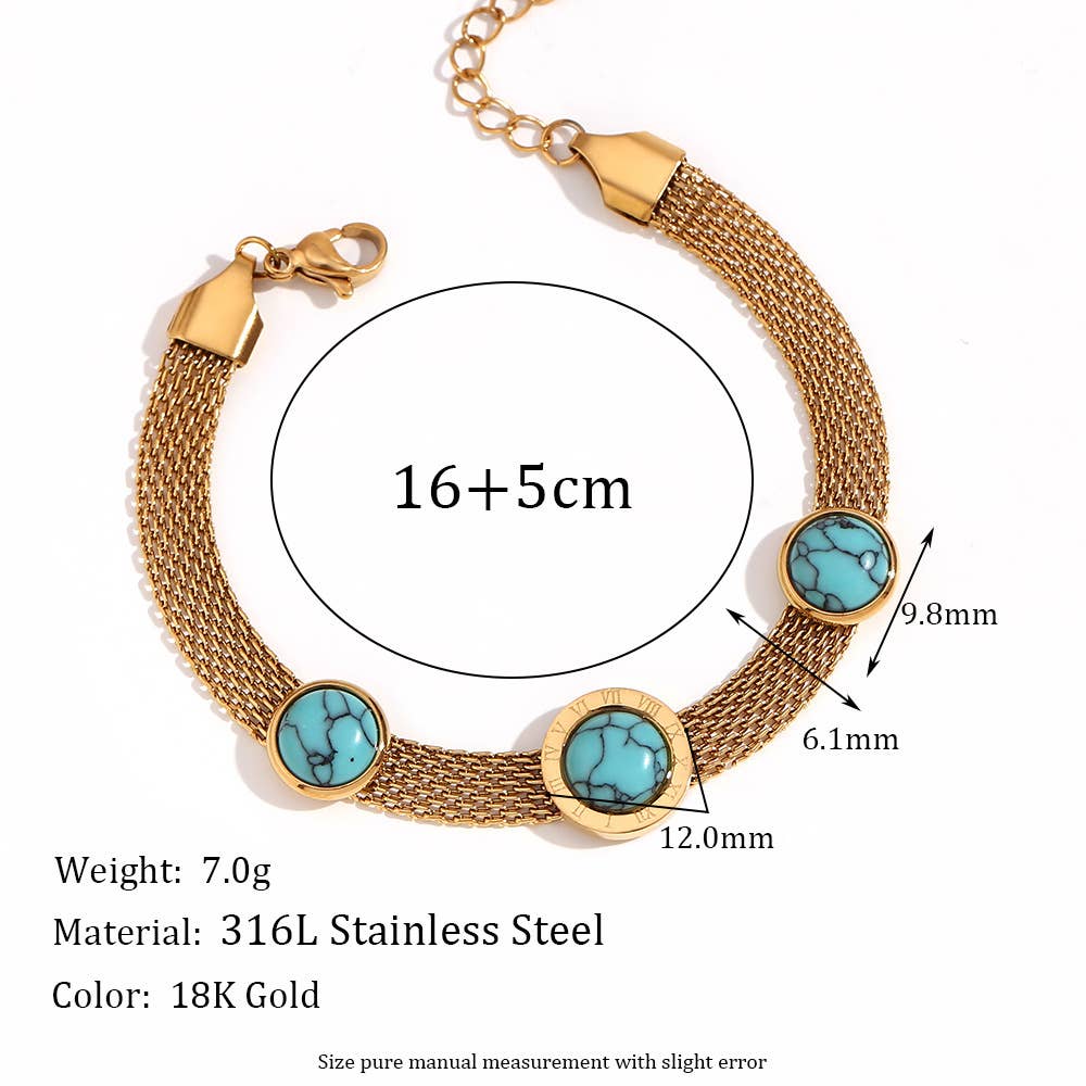 Multi Style 18K Gold Plated Steel Chain Bracelets - FGS