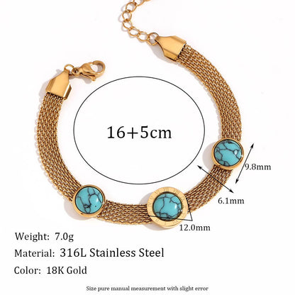 Multi Style 18K Gold Plated Steel Chain Bracelets - FGS