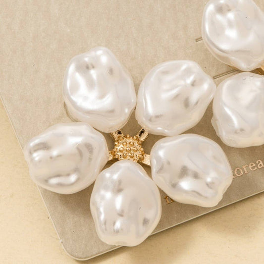 AS Chunky Pearl Flower Earrings