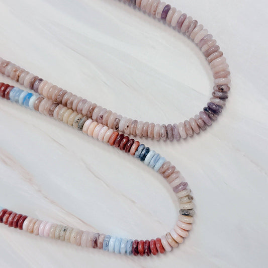 Ellison + Young Natural Stone Beaded Necklace - Blush & Earthy Canyon