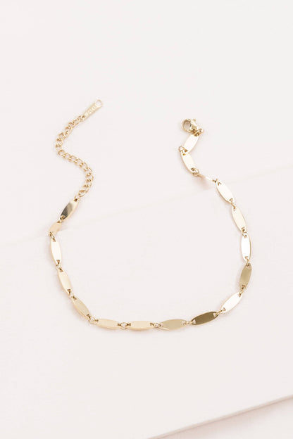 Lovoda Oval Rolo Chain Anklet - 14K Gold Plated