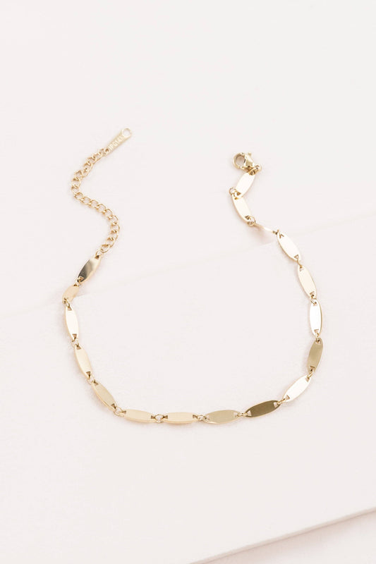 Lovoda Oval Rolo Chain Anklet - 14K Gold Plated