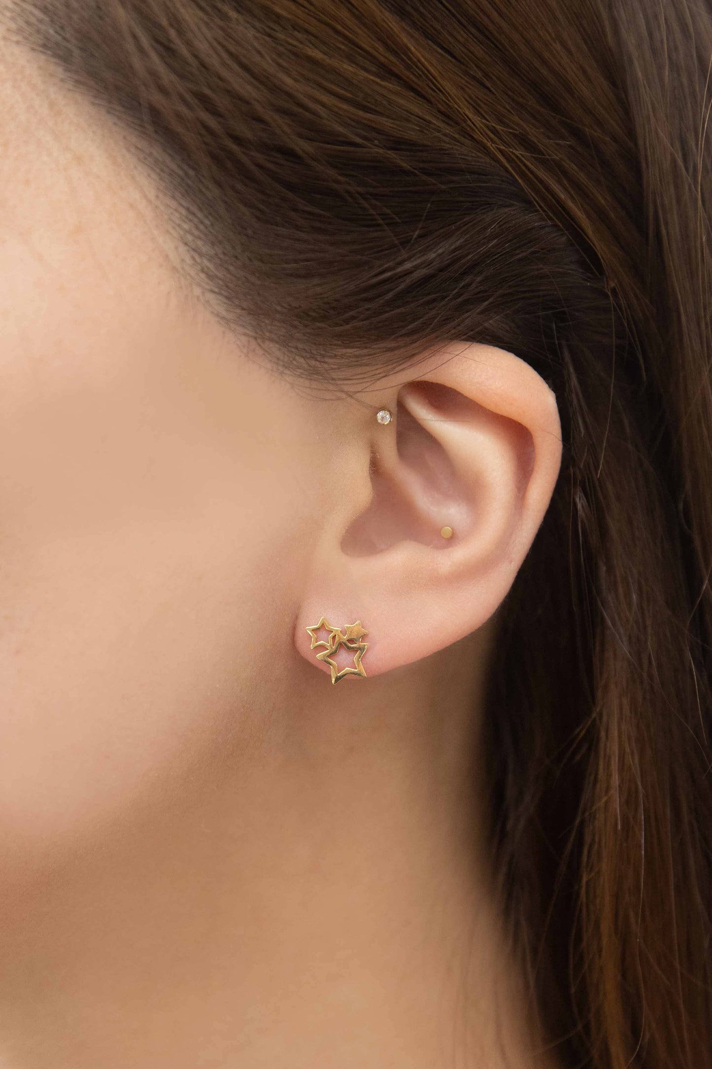 Lovoda Cluster of Stars Stud Earrings - 14K Gold Plated