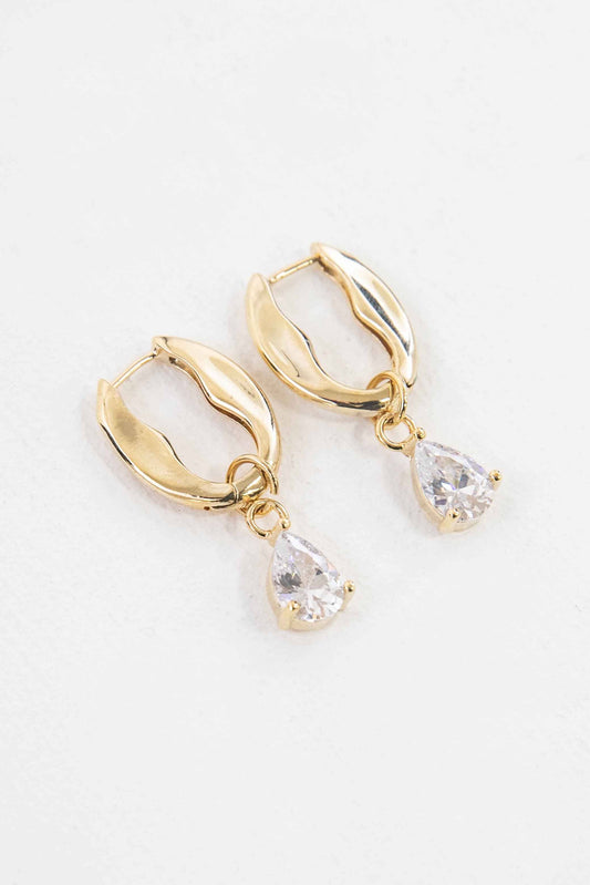 Lovoda Crystal Tear Hoop Earrings