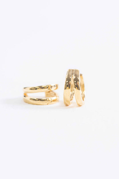 Lovoda Split Huggie Earring Cuffs - 18K Gold Plated