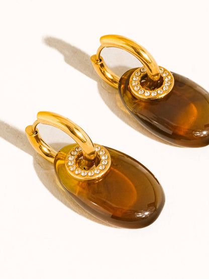 FM Canari Resin Hoop Earrings - 18K Gold Plated