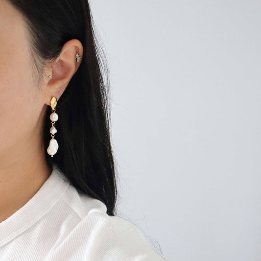 Jessa Lune Baroque Pearl Drop Earrings