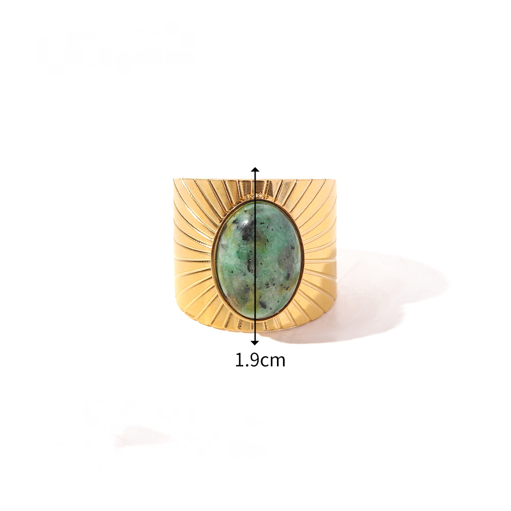 Mio Queena Inlaid Stone Rings - Gold