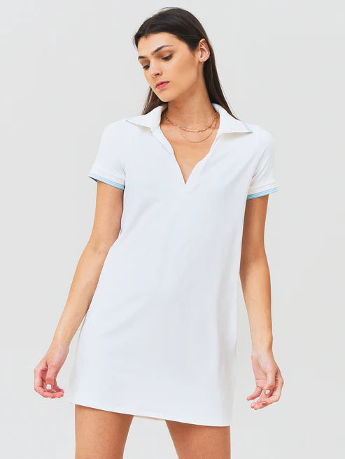 Addison Bay Short Sleeve Tennis Dress - White