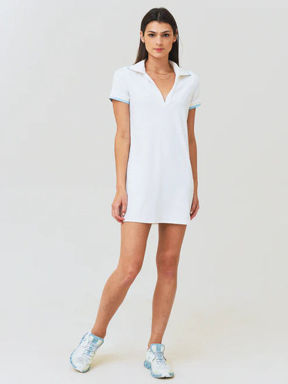 Addison Bay Short Sleeve Tennis Dress - White
