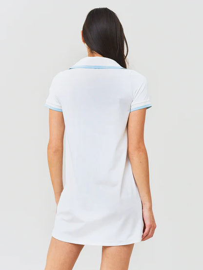 Addison Bay Short Sleeve Tennis Dress - White