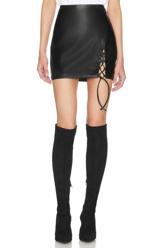 ASTR the Label Atwell Faux Leather Skirt - Black