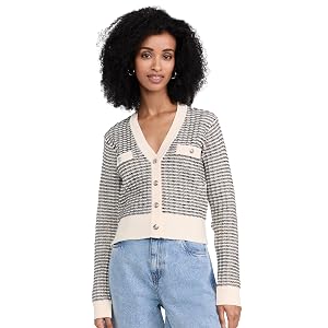 ASTR the Label Ellroy Cardigan - Blk/Cream