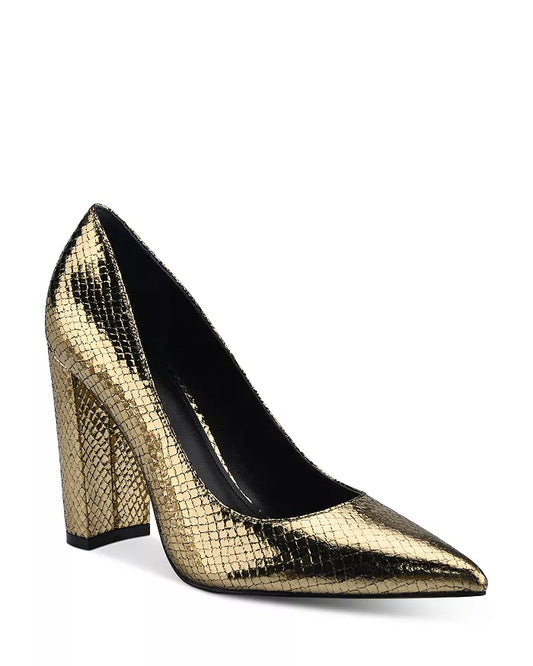 Marc Fisher LTD Abilene 2 Snake Embossed Heel - Gold 8