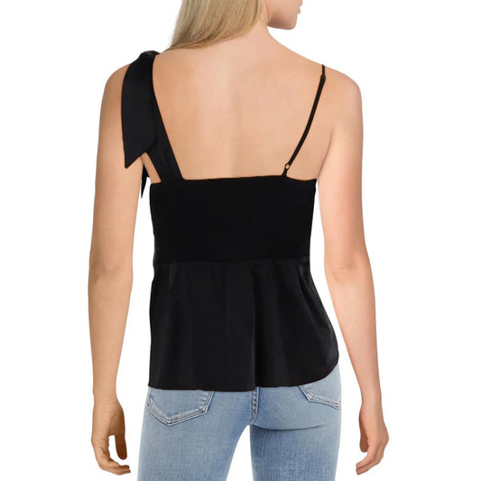 Aqua Shora Knot Front Tie Shoulder Top