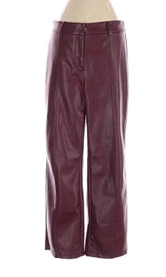 Avec Les Filles Faux Leather Pant - Oxblood