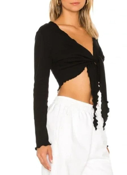 BCBGeneration Lettuce Leaf Trim Shrug - Black