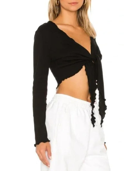 BCBGeneration Lettuce Leaf Trim Shrug - Black