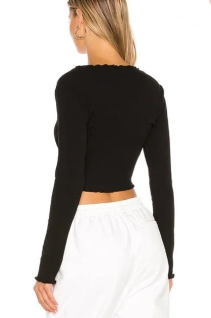 BCBGeneration Lettuce Leaf Trim Shrug - Black