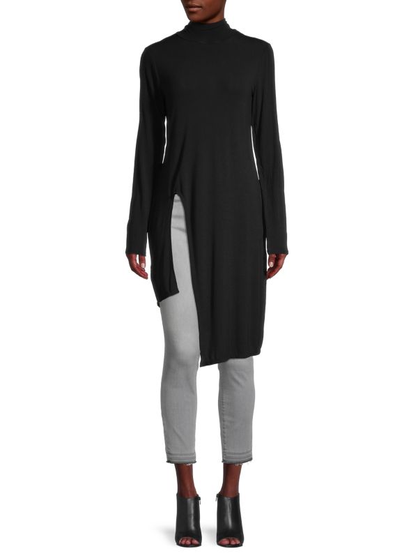 BCBGeneration Asymmetric Rayon Turtleneck Top