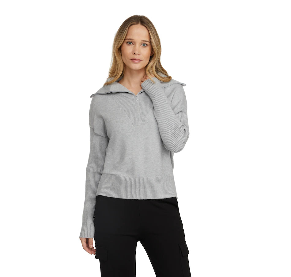 Badgley Mischka 1/2 Zip Sweater - Grey