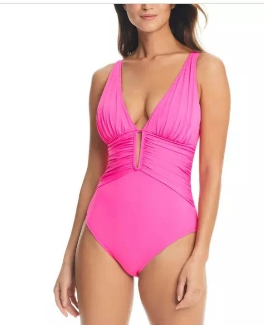 Bleu by Rod Beattie Cutout Front One Piece - Pink Bling