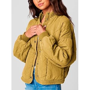 [BLANKNYC] Tencel Drop Shoulder Quilted Jacket - Salted Lime