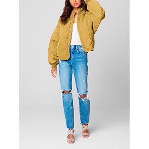 [BLANKNYC] Tencel Drop Shoulder Quilted Jacket - Salted Lime