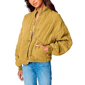 [BLANKNYC] Tencel Drop Shoulder Quilted Jacket - Salted Lime
