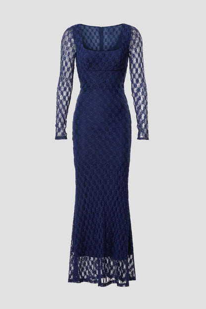 Bardot Adoni Lace Long Maxi Dress - Navy