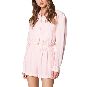 [BLANKNYC] Flying Solo Cropped Shirt - Pink